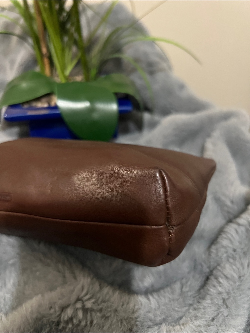 Coach Vintage Mahogany Brown Leather Cosmetic Clutch EUC - Picture 7 of 8